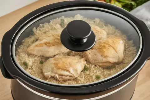 slow cooker chicken and yellow rice