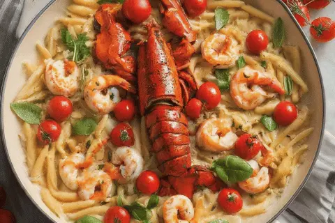 Garlic Lobster and Shrimp Pasta Recipes