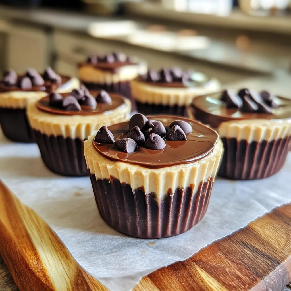 Healthy No-Bake Peanut Butter Greek Yogurt Frozen Muffin Cups with Chocolate Layers healthy no-bake peanut butter Greek yogurt frozen muffin cups