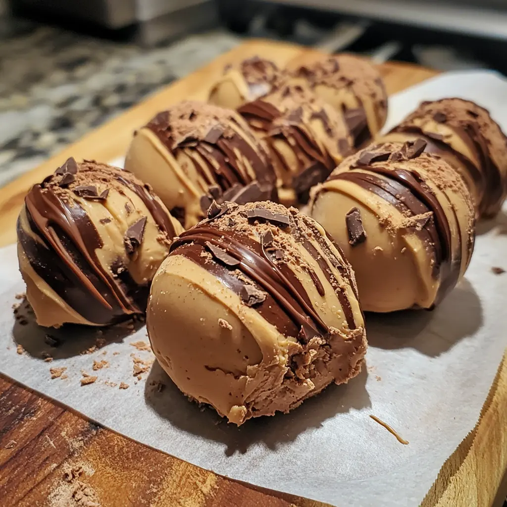 Frozen Peanut Butter Greek Yogurt Chocolate Fudge Bites