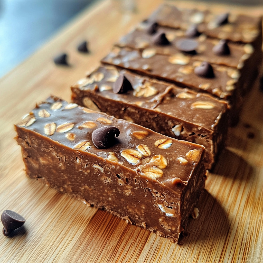 Healthy Overnight Oats Peanut Butter Fudge Bars