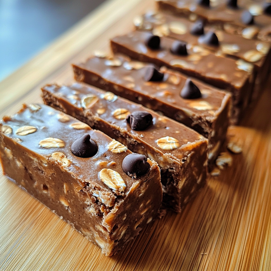 Healthy Overnight Oats Peanut Butter Fudge Bars