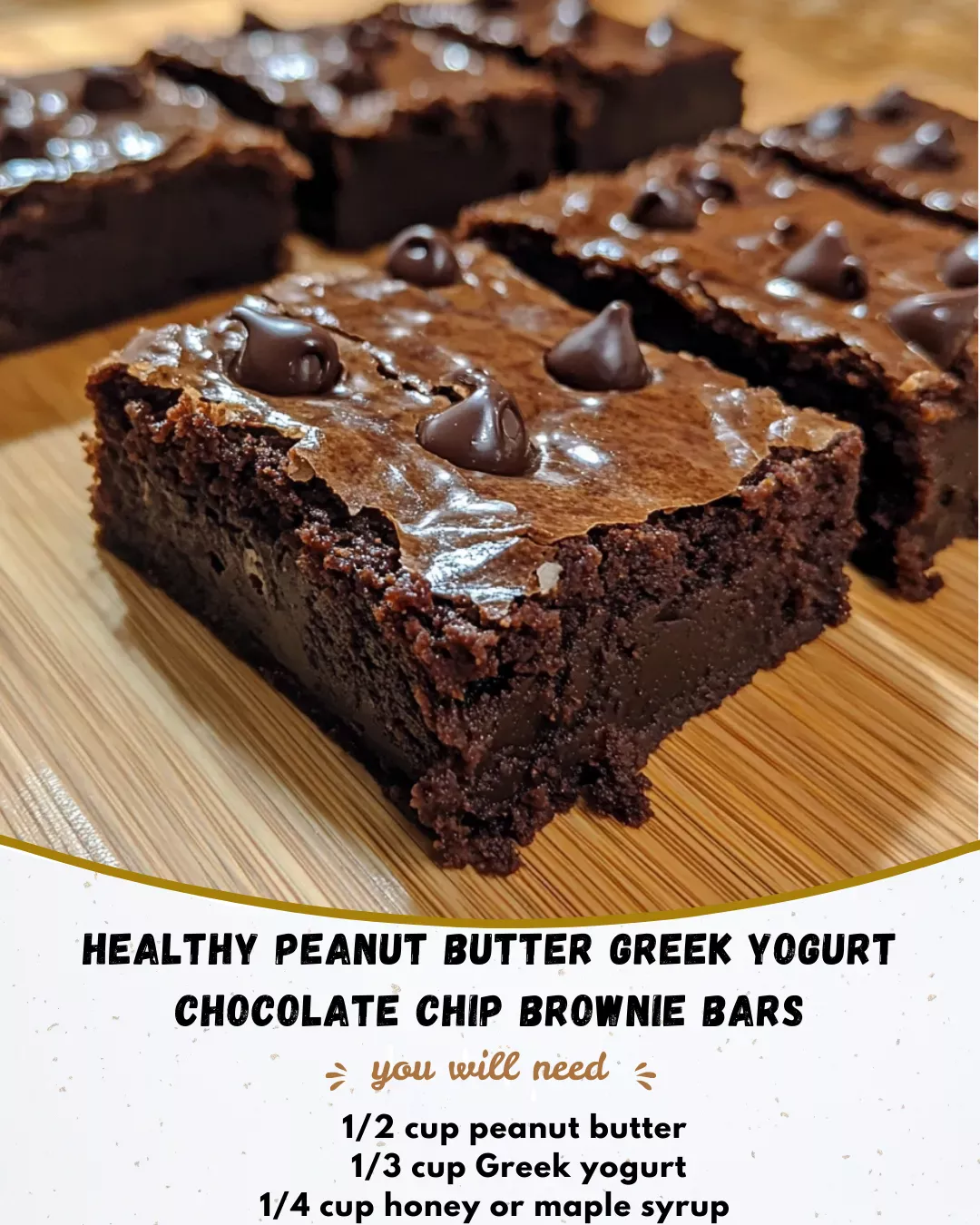 Healthy Peanut Butter Greek Yogurt Chocolate Chip Brownie 1 21