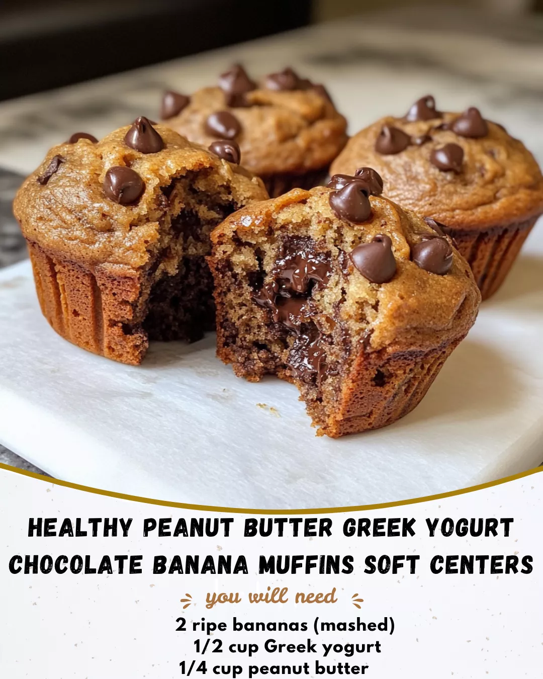 Healthy Peanut Butter Greek Yogurt Chocolate Banana Muffins 4 2