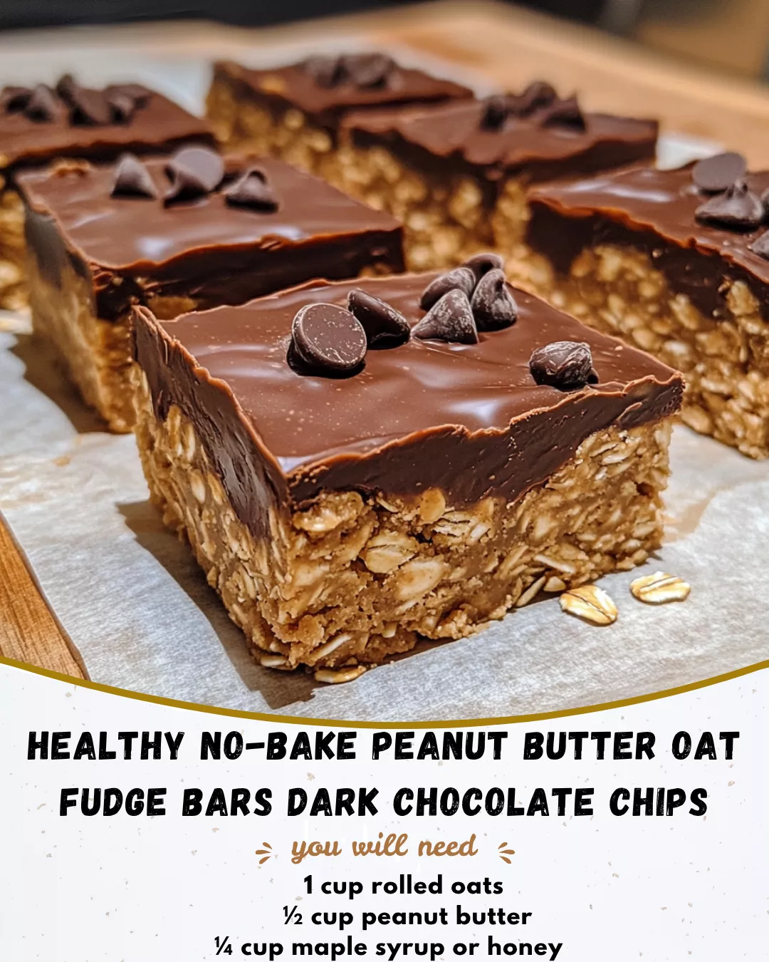 Healthy No-Bake Peanut Butter Oat Fudge Bars with Dark Chocolate That 4 4
