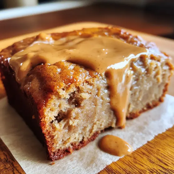 High Protein Banana Cinnamon Greek Yogurt Breakfast Cake with Peanut Butter Drizzle download 9